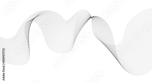 The Dynamic Interaction of Business and Technology, Abstract Wave Lines, Frequency Sound, and Data Science Creating New Possibilities in Design.