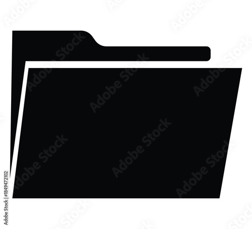 Black and White Minimal Folder Icon Set – Clean Line Stroke Vector Design on Transparent Background