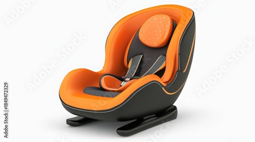 Modern orange and black baby car seat offers safety and style for family travel and road trips with comfort and security for precious cargo
