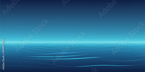 Blue ocean surface reflecting the summer sky and sunlight on the calm waves