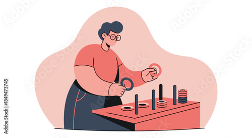 Woman Applying Makeup with Various Products.