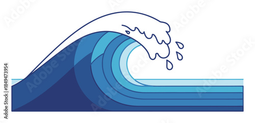 Minimalist Ocean Wave Vector Illustration