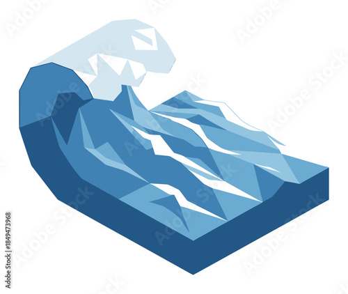 Ocean Wave Marine Isometric Vector Illustration