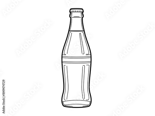 Clear glass bottle with a narrow neck and a label