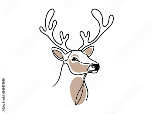 Deer head with antlers