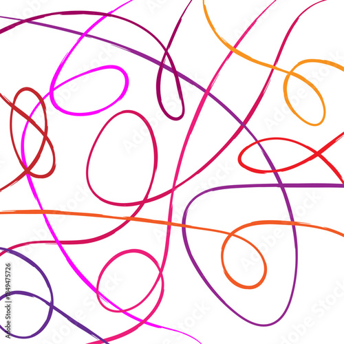 Abstract Swirling Colorful Lines Overlay. Dynamic fluid motion with vibrant curved shapes for creative and modern digital design