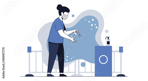 Woman Scanning Product at Checkout Counter.