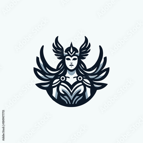 Modern Valkyrie Goddess Logo