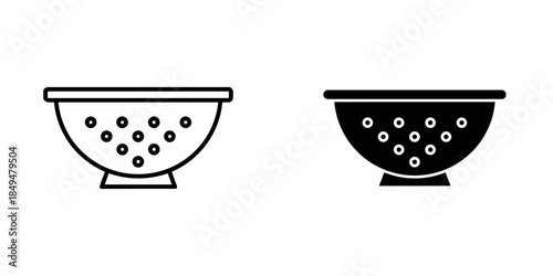 Colander Outline and Silhouette Strainer Sieve kitchen.