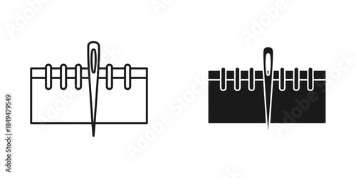 Needle and Fabric Stitch Set Sewing Textile