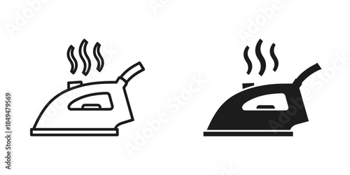 Outline and Silhouette of Steaming Irons for Clothing