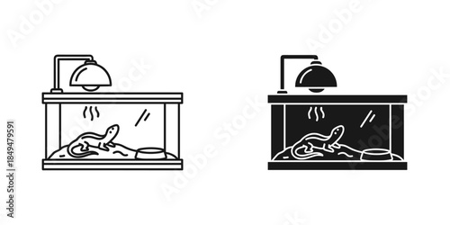 Reptile Terrarium Line and Silhouette Tank Enclosure