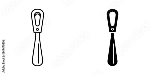 Shoe Horn Outline and Solid Fill Footwear Accessory