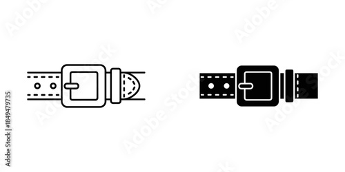 Belt Buckle Outline and Solid Fill Fashion Accessory