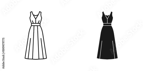  Black and white dress on white background gown fashion