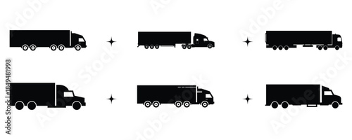 Truck Lorry silhouette set