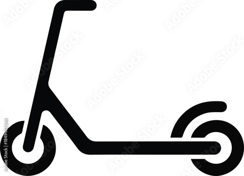 black electric scooter silhouette on transparent background symbol for urban mobility and eco friendly transport