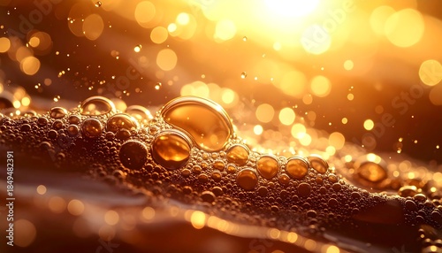 water drops on golden surface