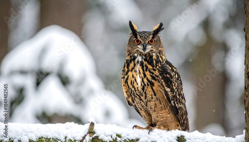 snowy owl in snow