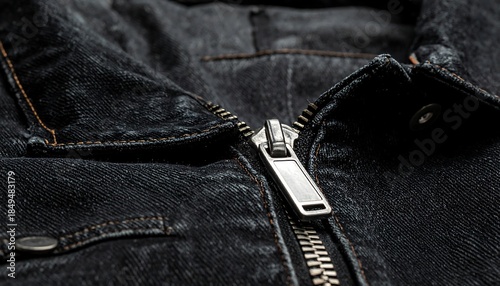 close up of zipper on jeans