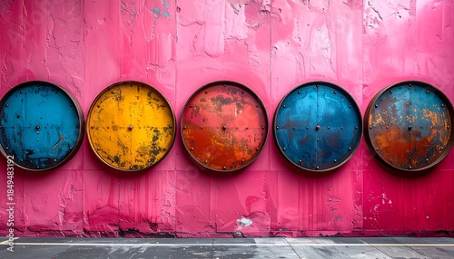 colorful painted circle wall