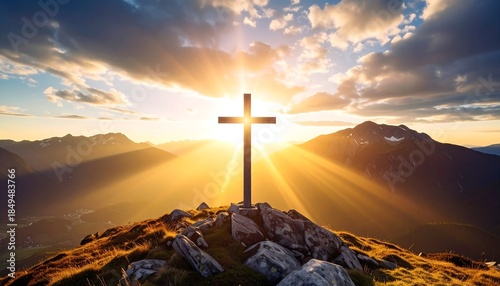 cross in the mountains