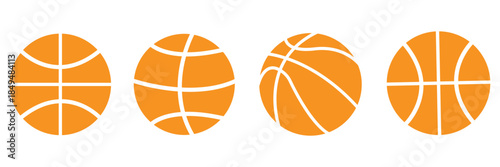 Basketball ball set. Isolated basketball ball on white background