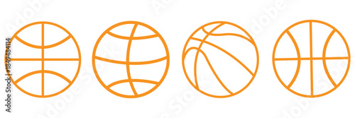 Basketball ball set. Isolated basketball ball on white background