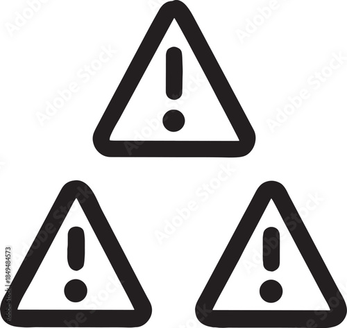 Warning signs indicating caution or alertness