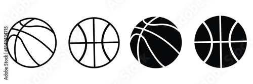 Basketball ball set. Isolated basketball ball on white background