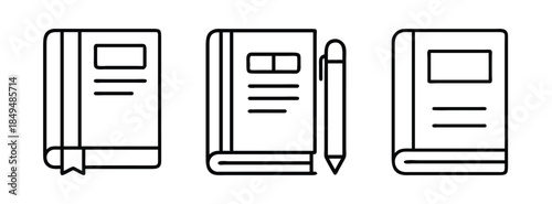 Educational Icons, Books and Pencil Illustration for Learning and Writing