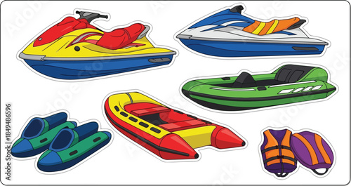 Fun on the Water Collection of Boats and Gear