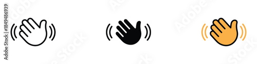 Waving hand gesture icon vector. greeting, farewell symbol. vector illustration.
