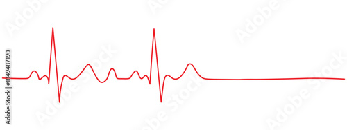 Continuous one line drawing of heartbeat line icon vector. pulse, life and death symbol. vector illustration.