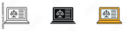 Online Court icon vector. Digital law and justice symbol. vector illustration.