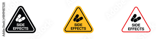 Side Effects Warning sign icon vector. potential side effects of medication symbol. vector illustration.