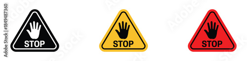 Stop Security Checkpoint icon vector. caution and prohibition symbol. vector illustration.