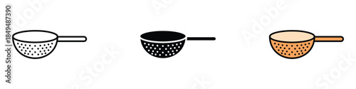 Strainer icon vector. kitchen colander symbol. vector illustration.
