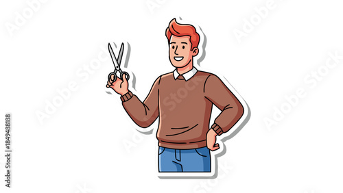 cartoon illustration of a man with gun