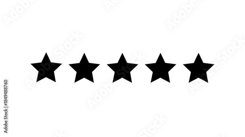 5 Star Rating Animation with Sparkling Particle Effects and Glowing Review Icon for Feedback and Success