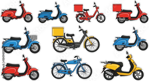 Diverse Scooters and Mopeds Collection A Transportation Variety