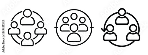 Teamwork Collaboration Concepts Icons Set for Business and Social Interactions
