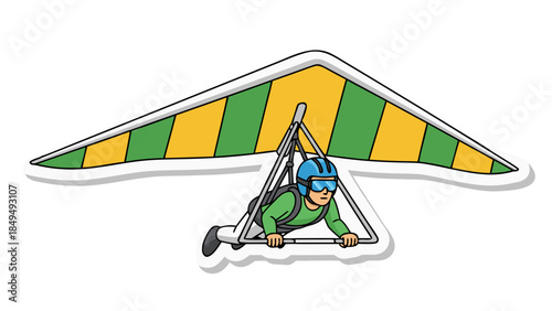 Cartoon Hang Glider Pilot Illustration