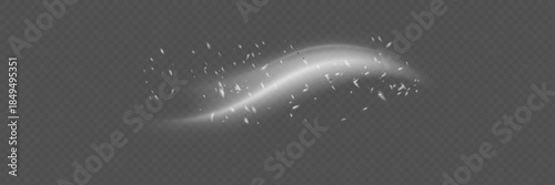Air, wind effect isolated on transparent background. Airflow overlay fresh air for cleaning, cooling or changing the air. Wind Wave Effect. 3D vector illustration.