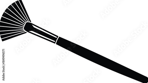 Hand fan silhouette icon illustration, traditional folding fan symbol, cultural accessory concept, minimalist black vector design style