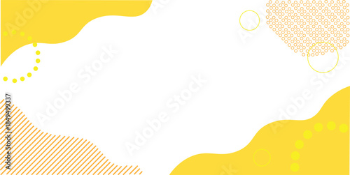 abstract minimal background with yellow geometric waves and dotted pattern design for modern presentation layout isolated background.