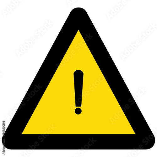 Yellow Warning Triangle Flat Vector for Industrial Safety Signage.