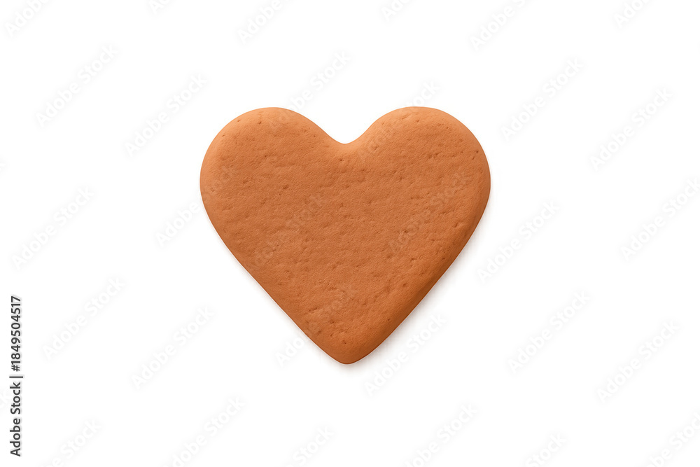 Fototapeta premium Heart shaped gingerbread cookie on transparent background