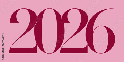 Stunning pink background with large 2026 typography