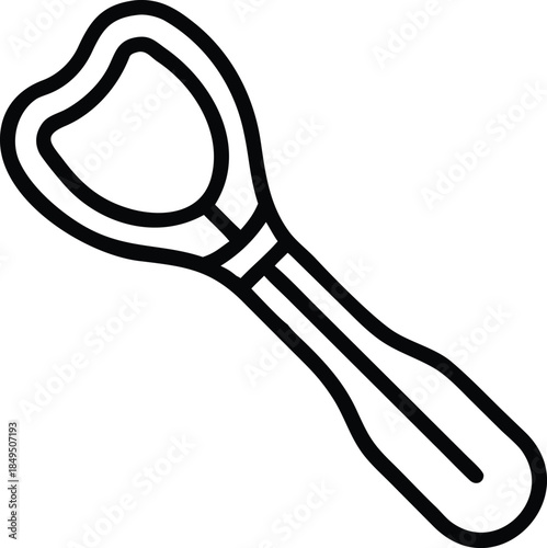 Black outline of a bottle opener on background kitchen